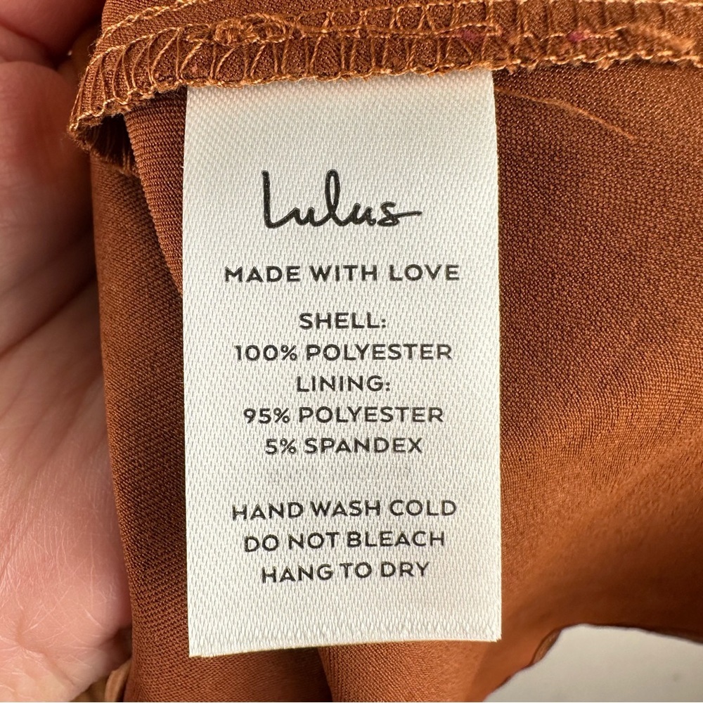 Lulus Incredible Love Brown Satin Cowl Back Midi Slip Dress Party Wedding Formal - Picture 11 of 14